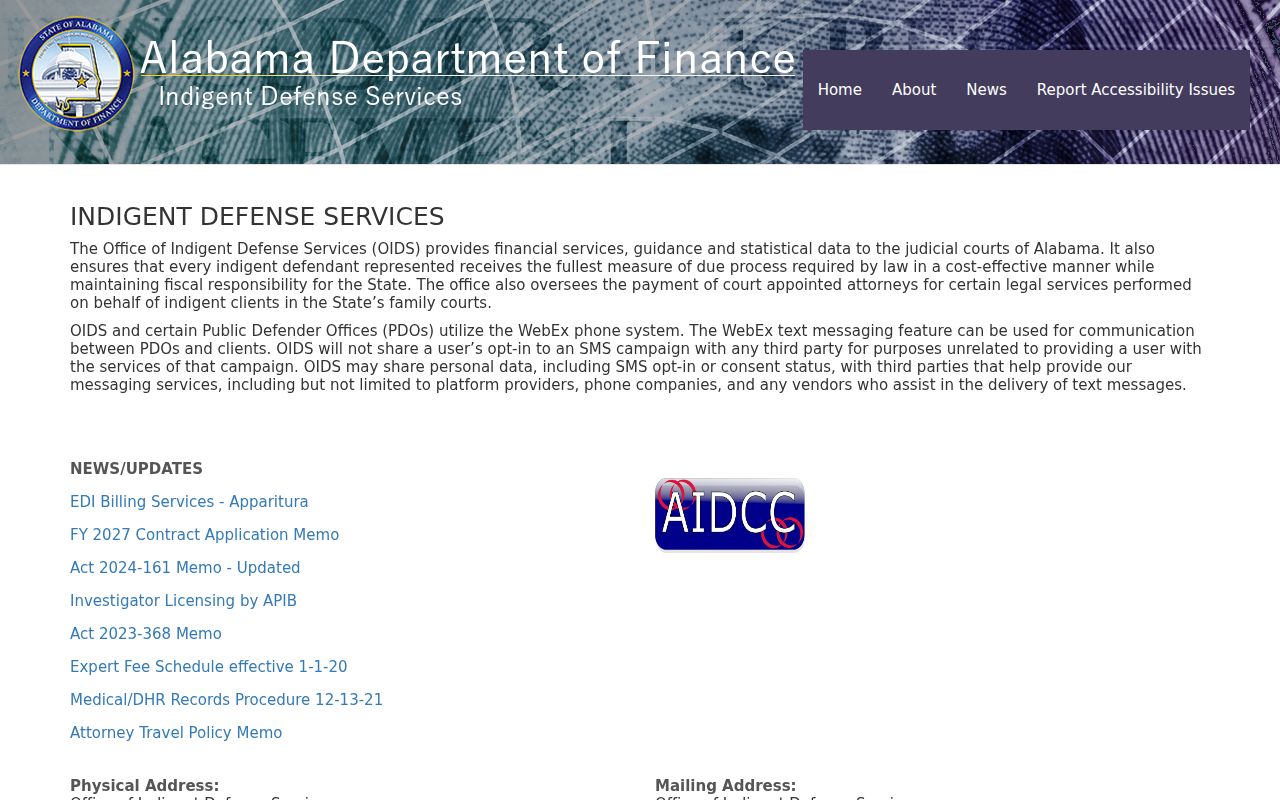 Marengo County criminal court records indigent defense administration