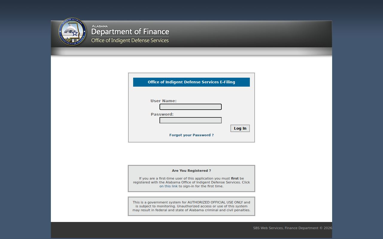 Marengo County criminal court records indigent defense claim portal