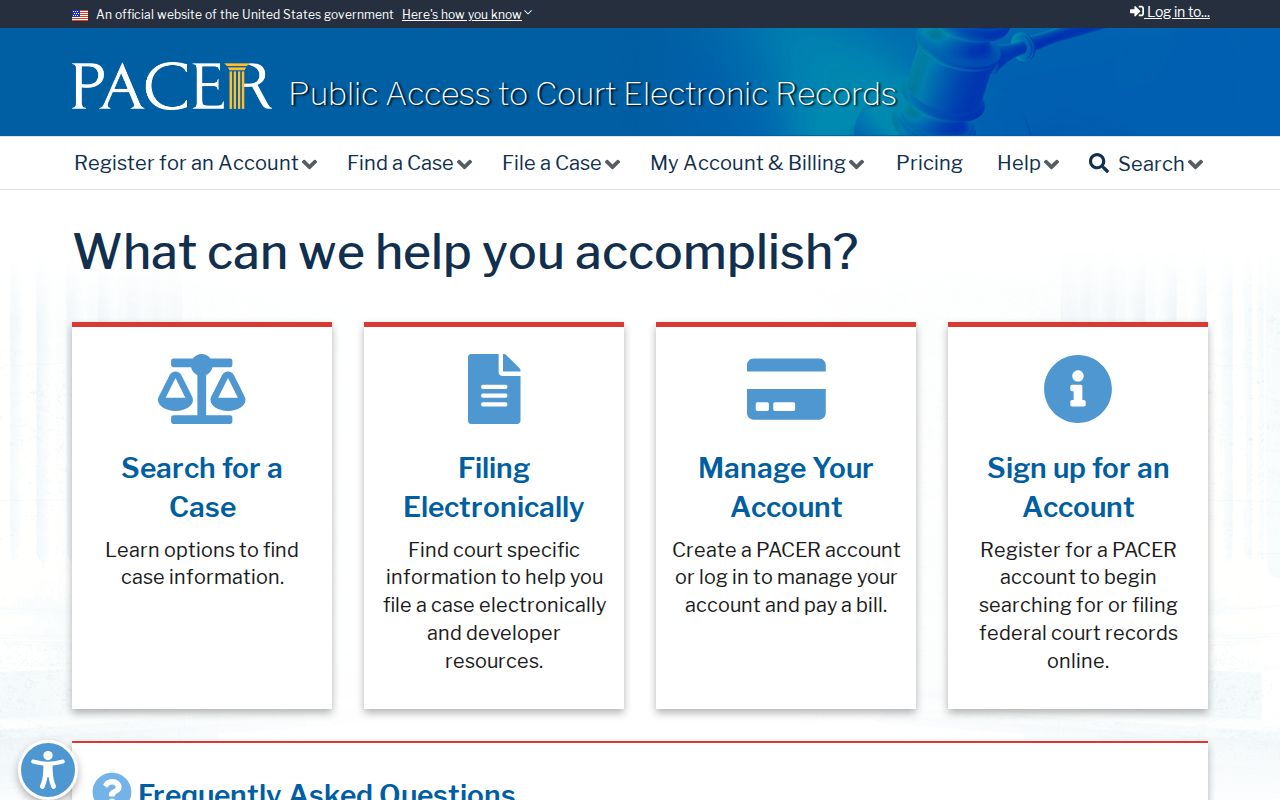 PACER federal case search for federal matters involving Marengo County