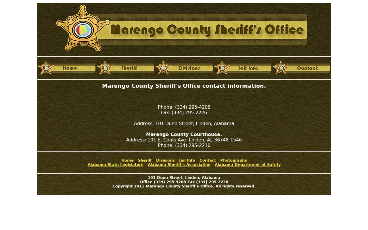 Marengo County inmate records sheriff and courthouse contacts