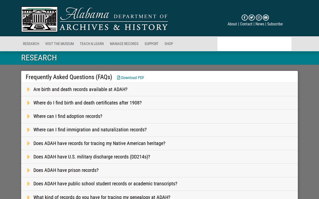 Alabama Archives guidance for Marengo County marriage and divorce records
