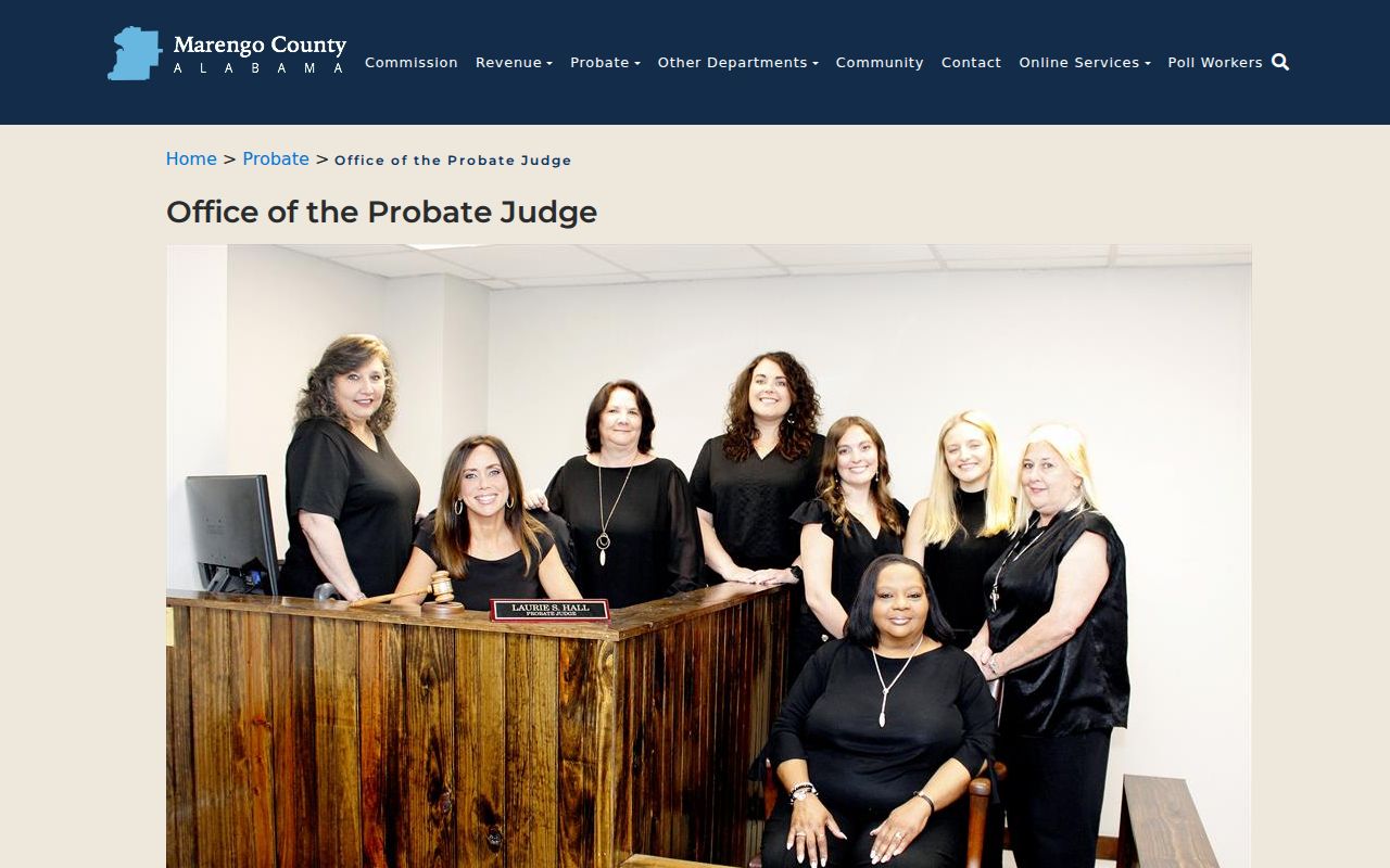 Office of the Probate Judge for Marengo County probate records
