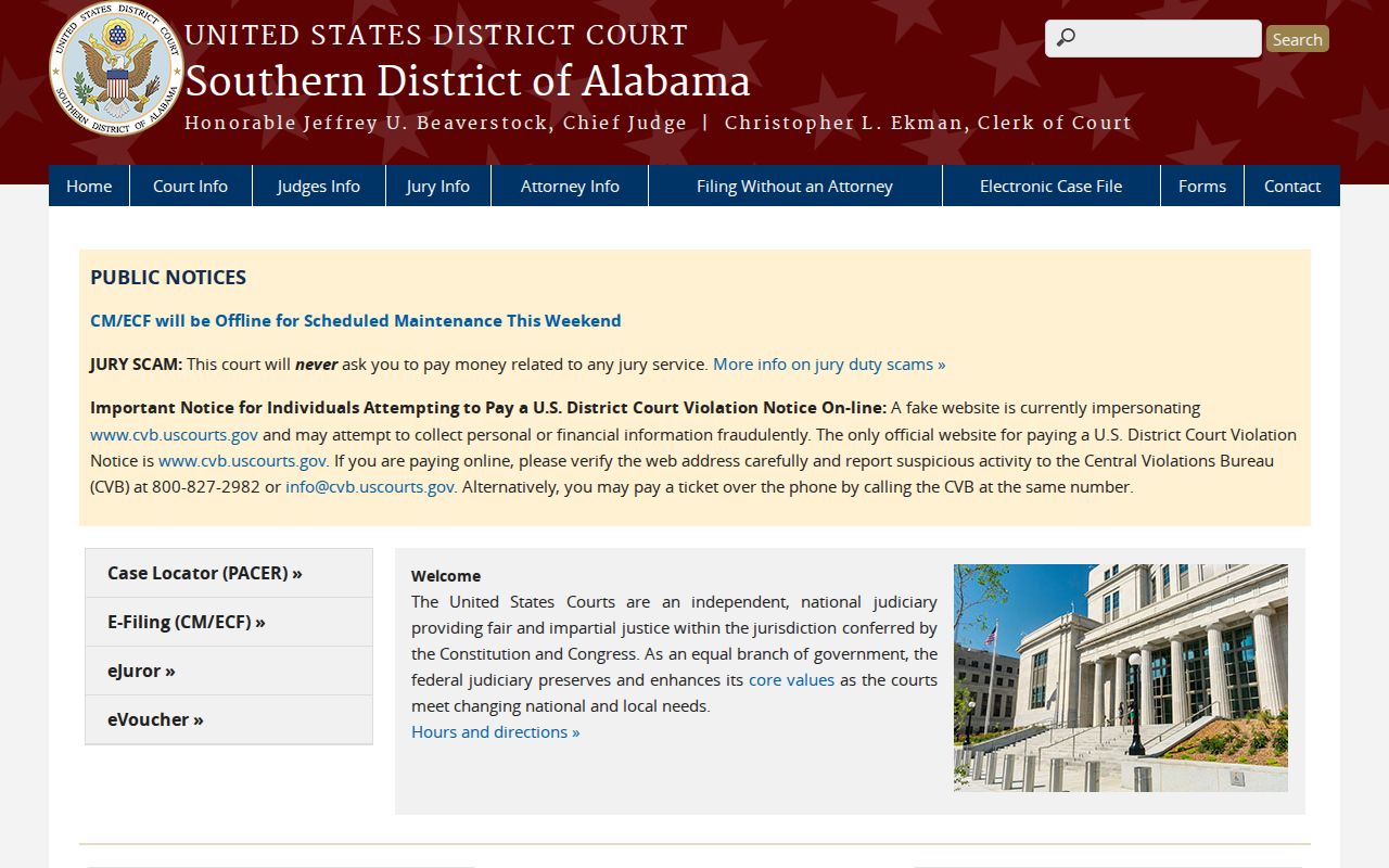 Marengo County traffic records and Southern District federal court source